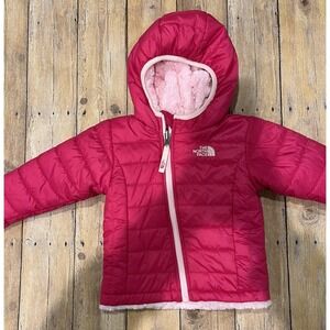 North Face Shasta Reversible Kids Baby Hooded Jacket Pink Magenta 12-18mth